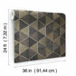 Hexagram Wood Veneer Brown & Black Wallpaper