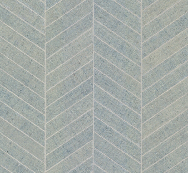 Atelier Herringbone Lagoon Wallpaper