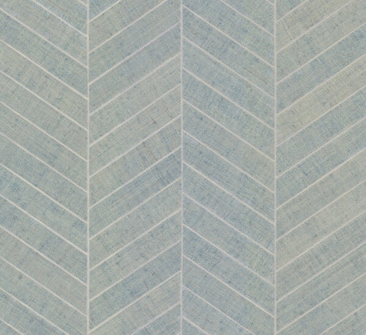 Atelier Herringbone Lagoon Wallpaper