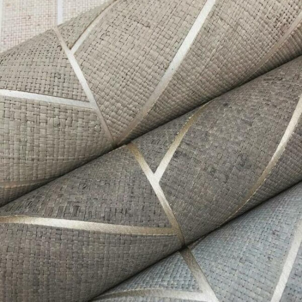Atelier Herringbone Light Grey Wallpaper