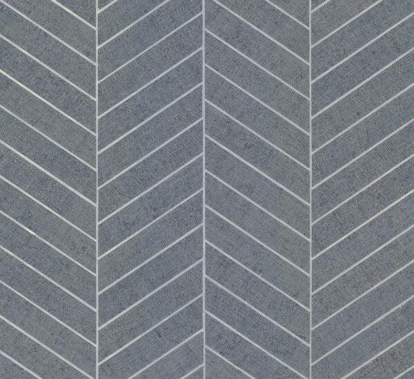 Atelier Herringbone Steel Blue Wallpaper