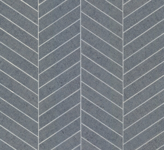 Atelier Herringbone Steel Blue Wallpaper