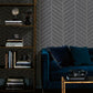 Atelier Herringbone Dark Grey Wallpaper