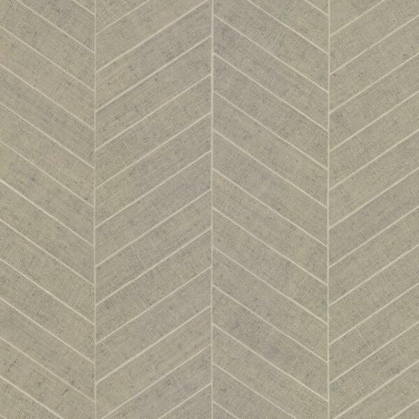 Atelier Herringbone Off White Wallpaper