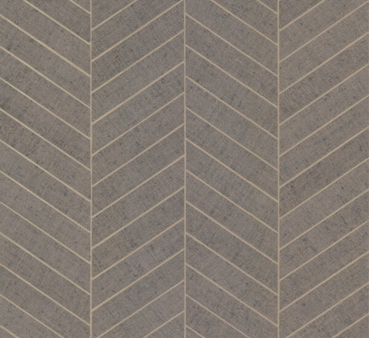 Atelier Herringbone Natural Grey Wallpaper