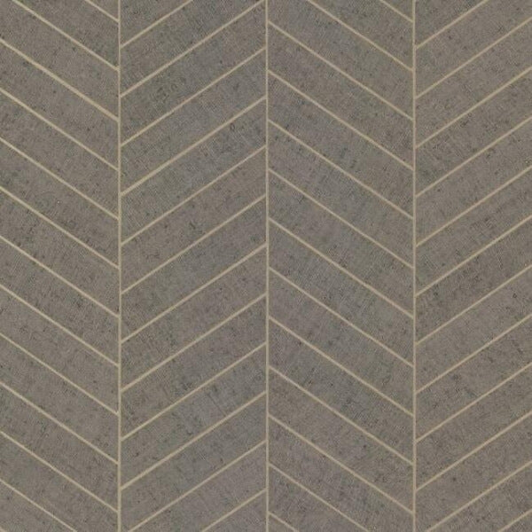 Atelier Herringbone Grey Wallpaper