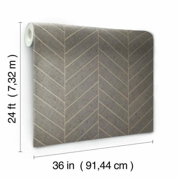 Atelier Herringbone Grey Wallpaper