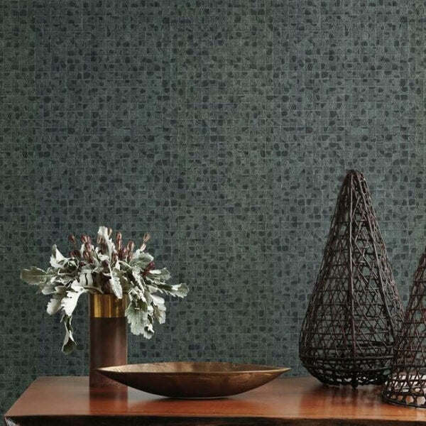Leather Lux Dark Green Wallpaper