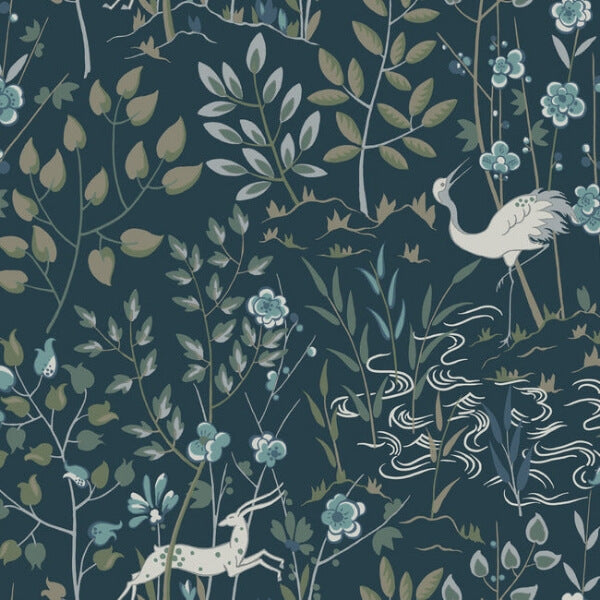 Aspen Dark Blue Wallpaper