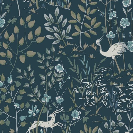 Aspen Dark Blue Wallpaper