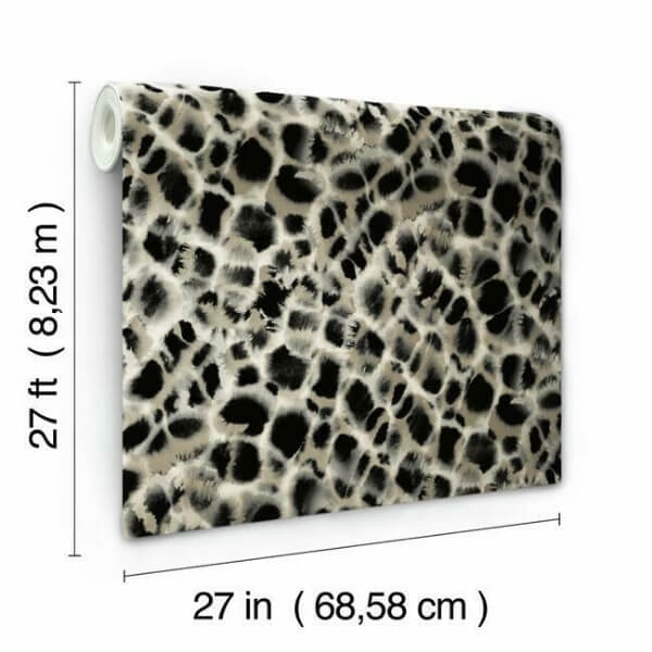 Leopard Rosettes Black Wallpaper