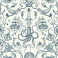 Deep Sea Toile Blue Wallpaper