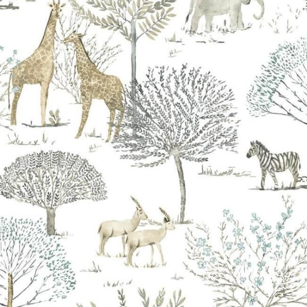 On the Savanna Neutral Wallpaper