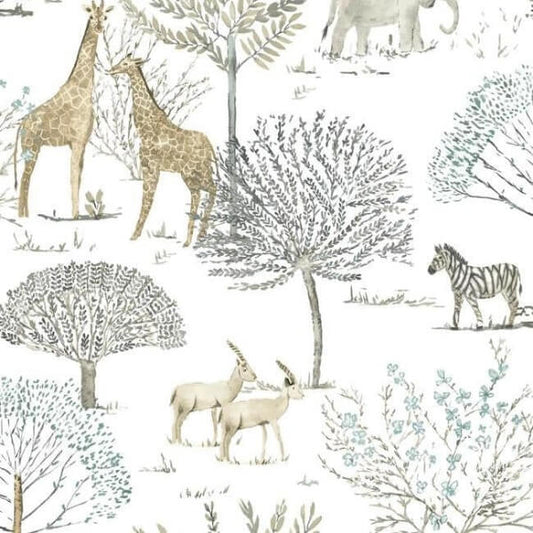On the Savanna Neutral Wallpaper