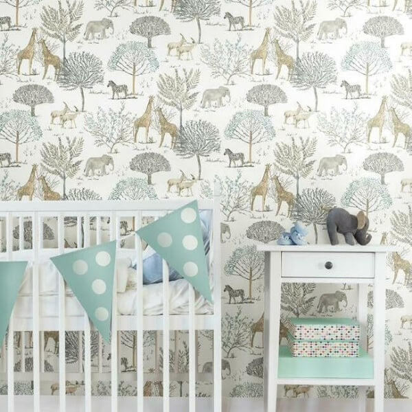 On the Savanna Neutral Wallpaper