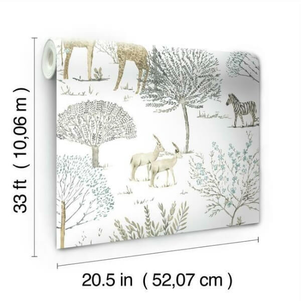 On the Savanna Neutral Wallpaper