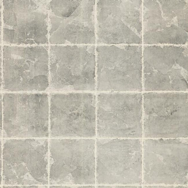 Metal Leaf Squares Black Wallpaper