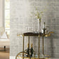 Metal Leaf Squares Black Wallpaper