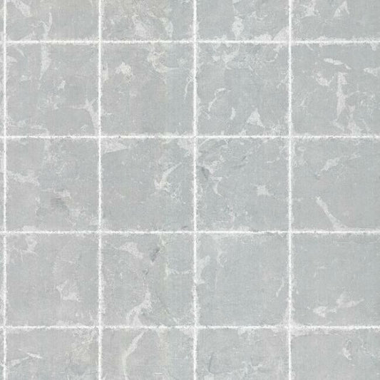 Metal Leaf Squares Silver Wallpaper
