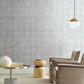 Metal Leaf Squares Silver Wallpaper