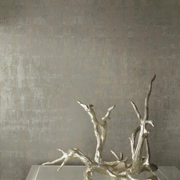 Liquid Metal Taupe Wallpaper