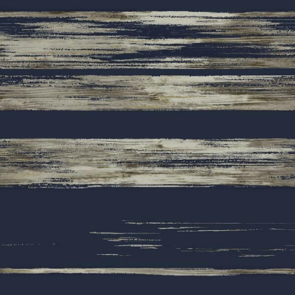 Horizontal Dry Brush Navy Wallpaper