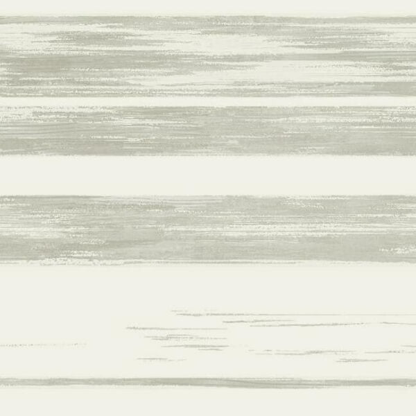 Horizontal Dry Brush White & Grey Wallpaper