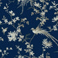 Bird & Blossom Chinoserie Blue Wallpaper