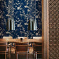 Bird & Blossom Chinoserie Blue Wallpaper