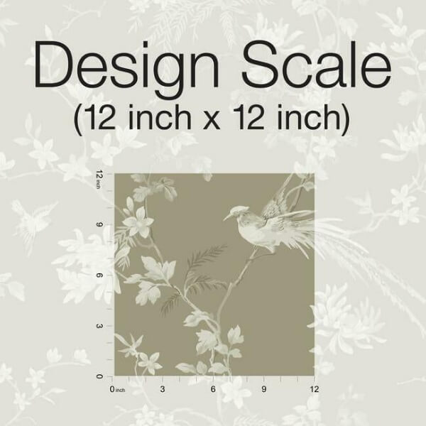 Bird & Blossom Chinoserie Brown Wallpaper
