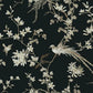 Bird & Blossom Chinoserie Black Wallpaper
