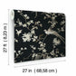 Bird & Blossom Chinoserie Black Wallpaper