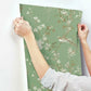 Bird & Blossom Chinoserie Green Wallpaper