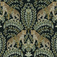 Jungle Leopard Black & Green Wallpaper