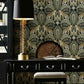 Jungle Leopard Black & Green Wallpaper