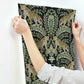 Jungle Leopard Black & Green Wallpaper