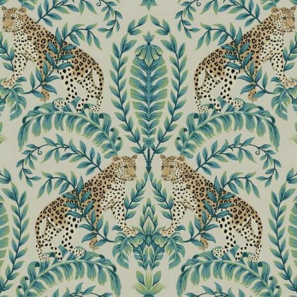 Jungle Leopard Taupe Wallpaper