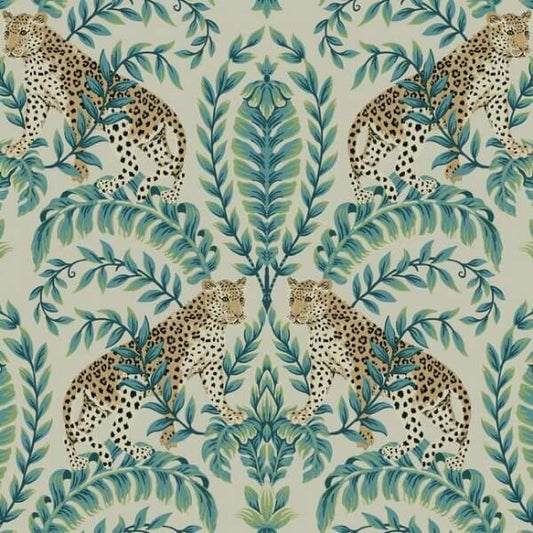 Jungle Leopard Taupe Wallpaper