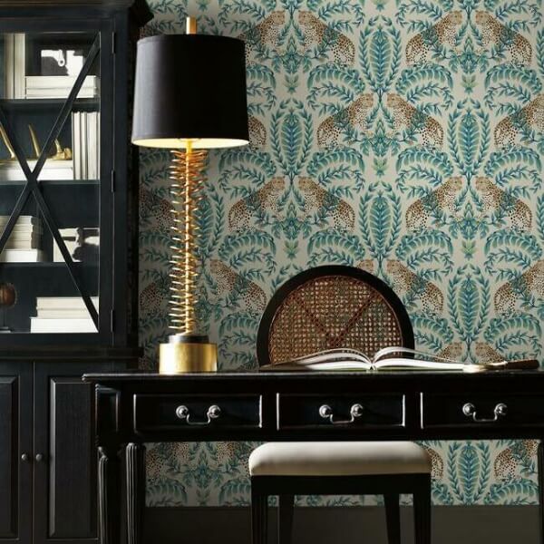 Jungle Leopard Taupe Wallpaper