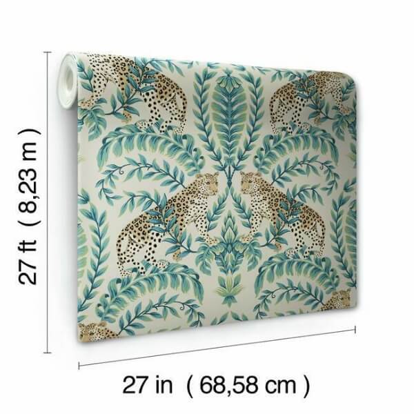 Jungle Leopard Taupe Wallpaper