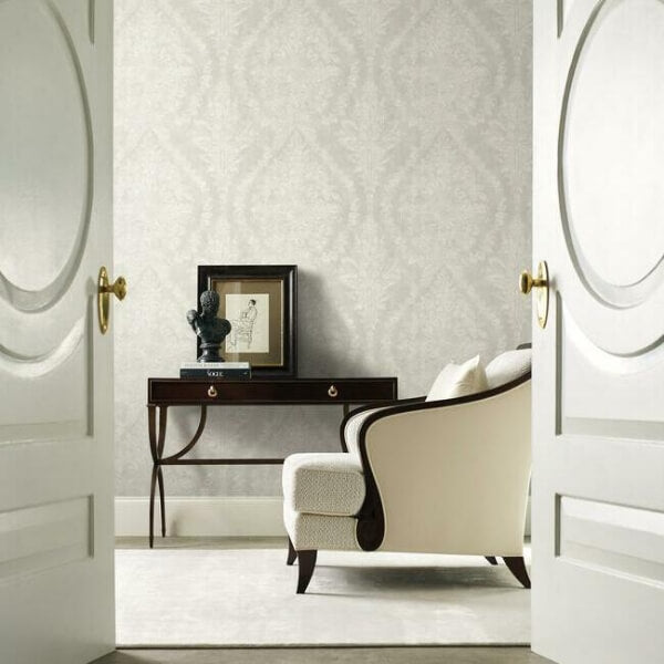 Charleston Damask Cream Wallpaper