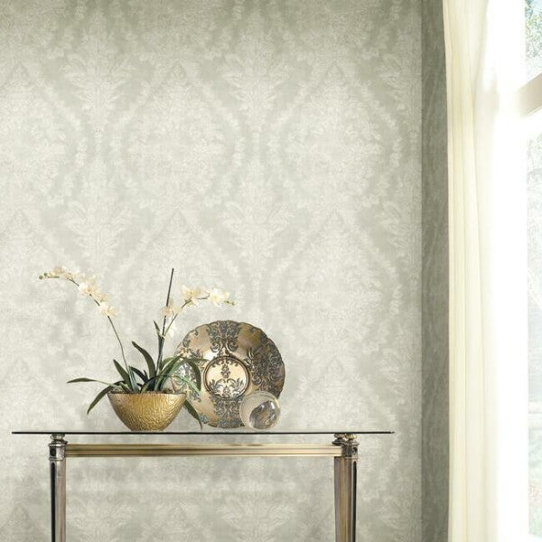 Charleston Damask Cream Wallpaper