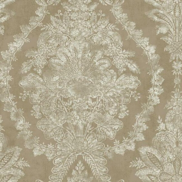 Charleston Damask Bronze Wallpaper