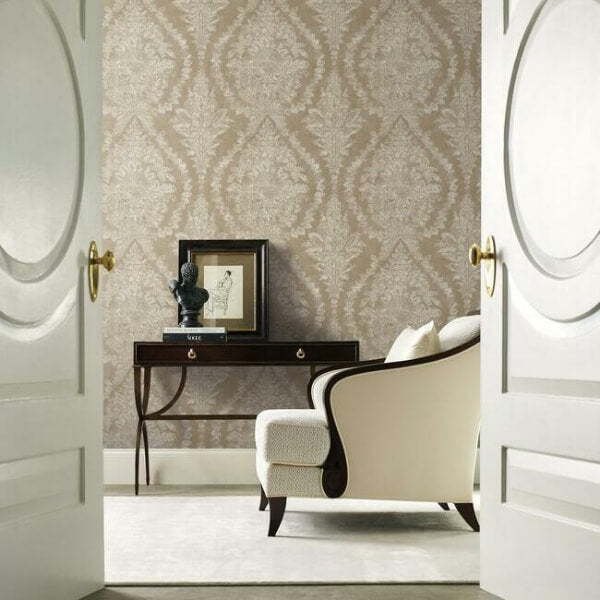 Charleston Damask Bronze Wallpaper