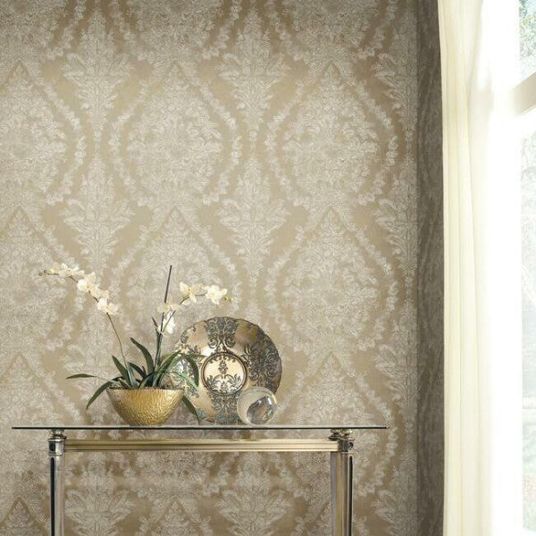 Charleston Damask Bronze Wallpaper