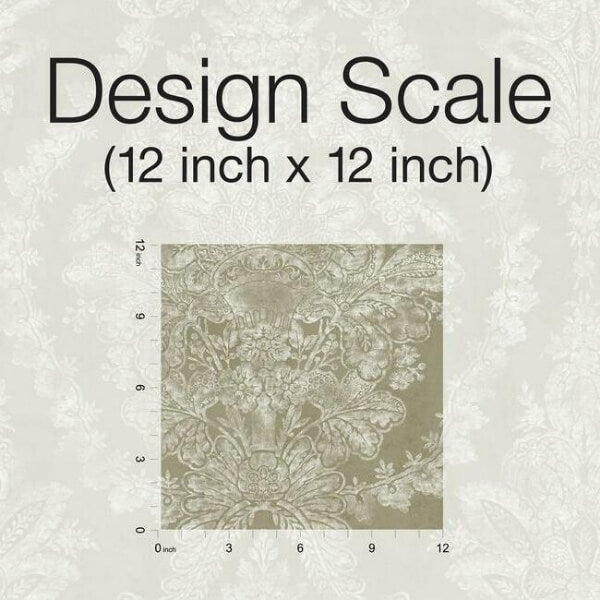 Charleston Damask Bronze Wallpaper