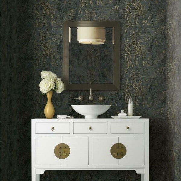 Polished Marble Black Wallpaper