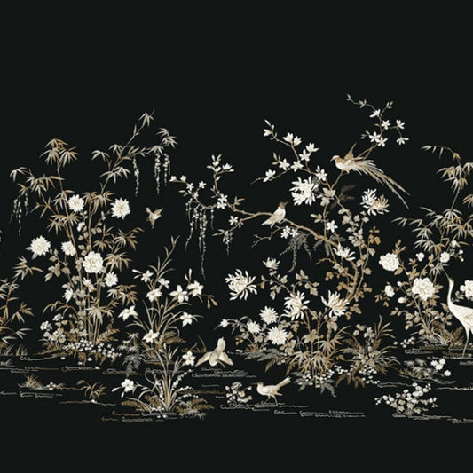 Flowering Vine Chino Black Wall Mural