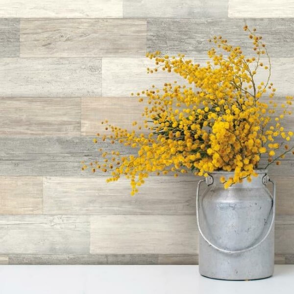 Pallet Board Grey Wallpaper