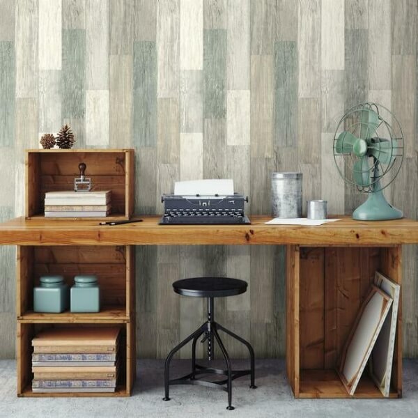 Pallet Board Grey Wallpaper